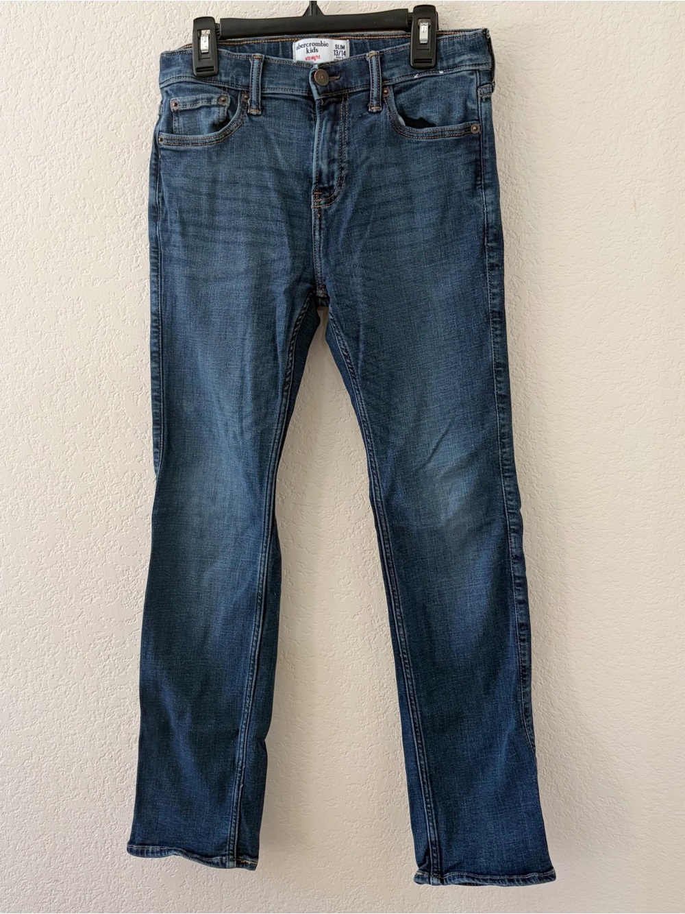 Abercrombie Youth Girls Size 13/14 Slim Straight Jeans Denim Adjustable Waist